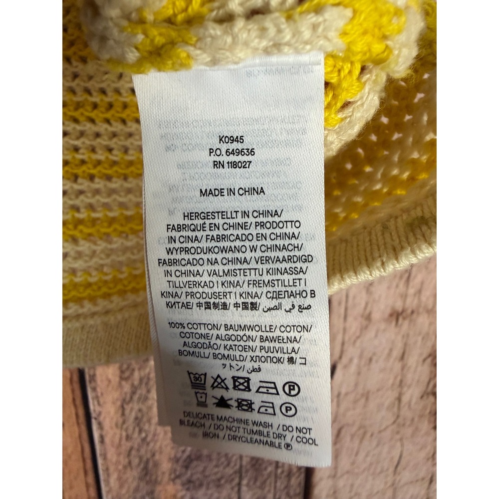 Boden Crochet Open Knit Sweater Tank Scallop Yellow White Summer Resort Small - Picture 8 of 8